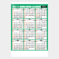 Large wall calendar for 2027 with a green header reading 'JUMBO MEMO CALENDAR', featuring twelve monthly grids arranged in a 4-by-3 layout.